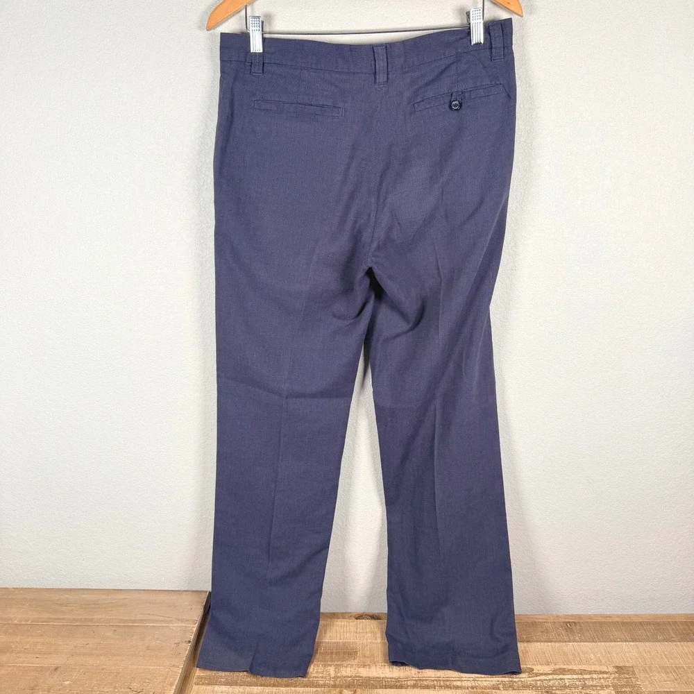 Banana Republic Linen Blend Chino Pants Mens 32x32 Blue Micro Stripe Straight